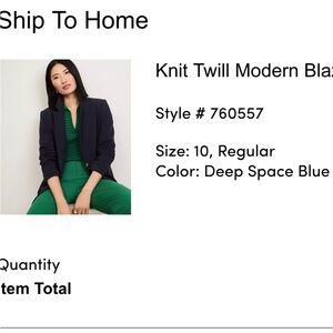 LOFT Deep Space Blue Knit Twill Blazer